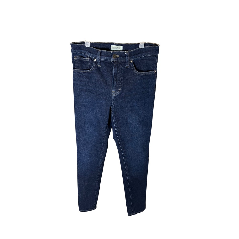 Madewell 9 Inch Mid Rise Skinny Jeans Dark Indigo Blue Denim Womens Size 29